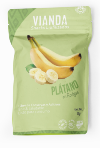 Plátano liofilizado en rodajas